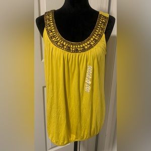 NWT Grace Elements Scoop Neck Beaded Tank